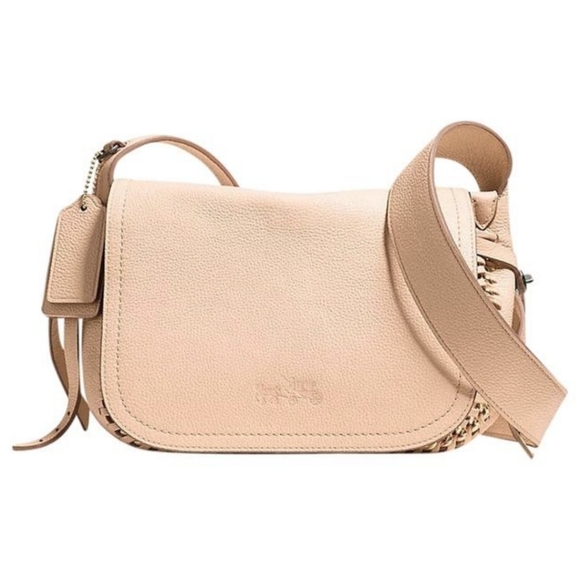 Coach Dakota Whipstitch Apricot Leather Saddle Bag - Picture 2 of 16